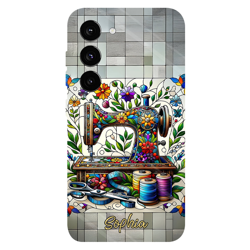 Ich liebe Nähen – Personalisierte Handyhülle mit Nähmotiv