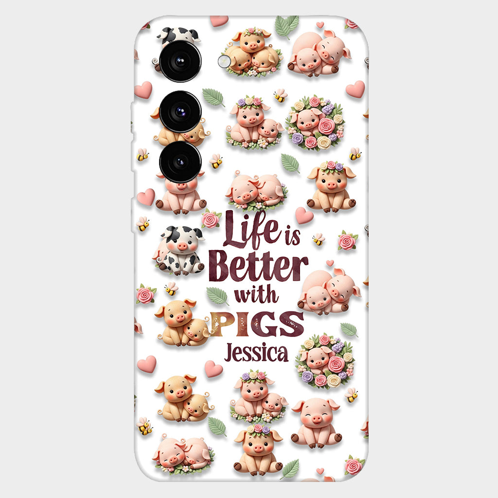 Just A Girl Who Loves Pigs - Personalized Pig Lover Full Print Phone Case
