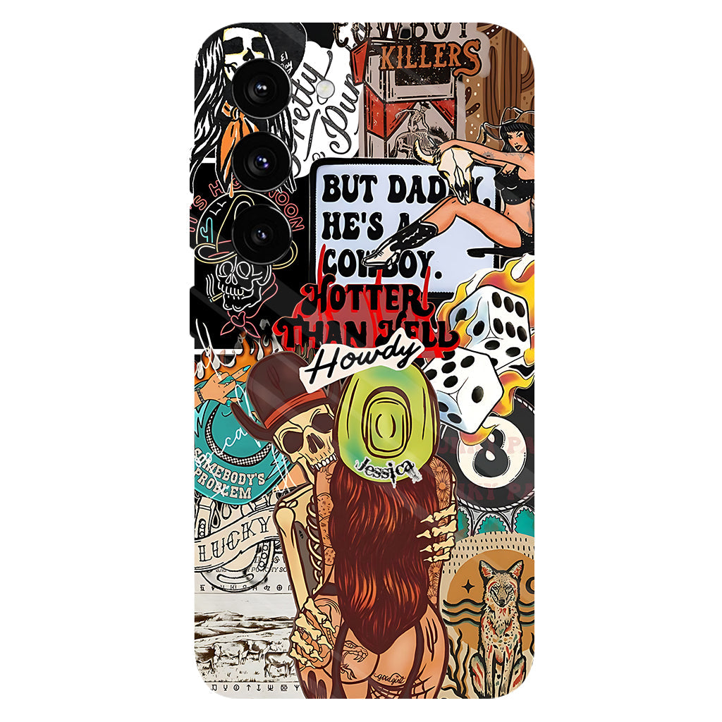 Howdy Cowgirl – Personalisierte Handyhülle mit Cowgirl-Vollbild