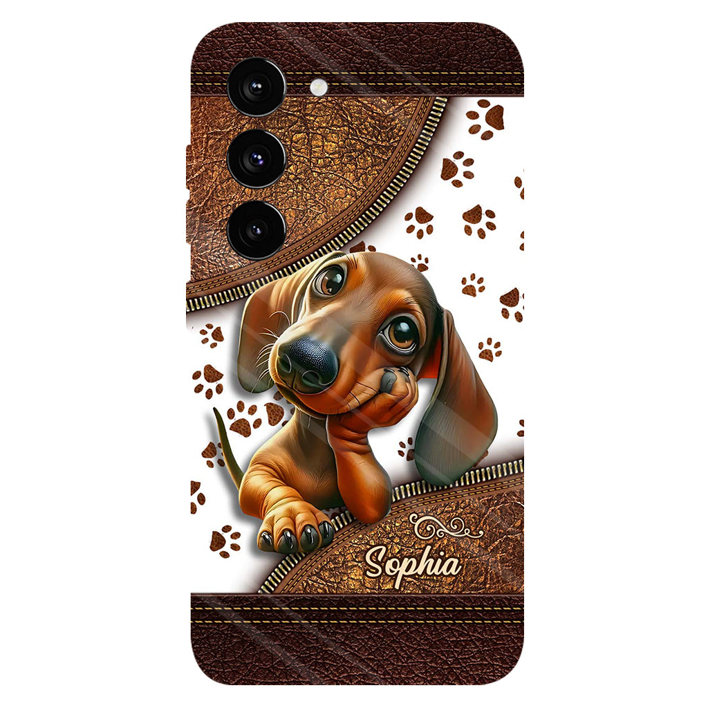 Cute Dachshund - Personalized Dog Full Print Phone Case