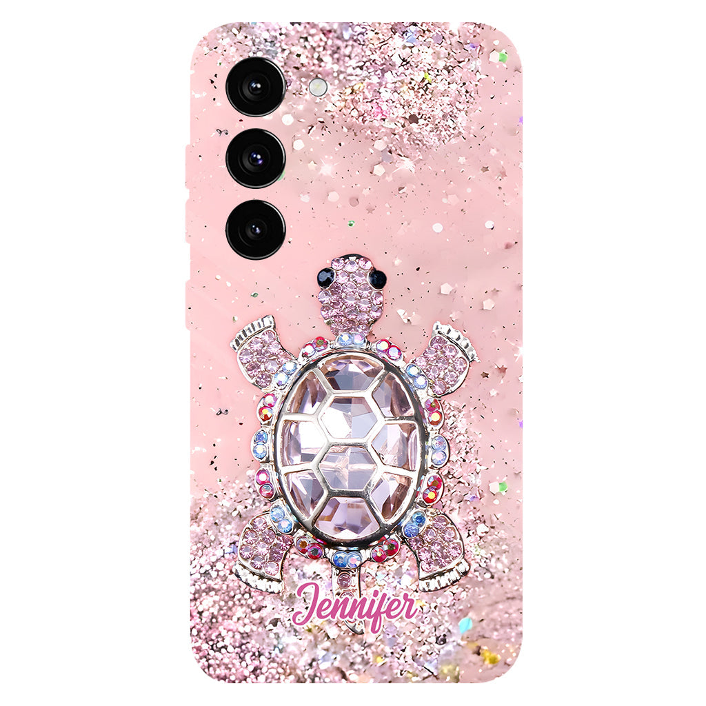 Einfach ein Mädchen, das Schildkröten liebt – Personalisierte Handyhülle mit Schildkrötenmotiv