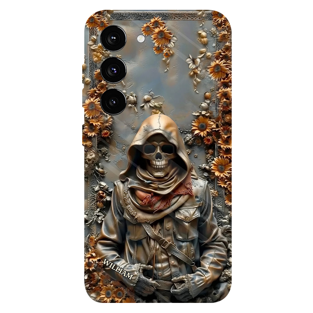 Vintage-Totenkopf – Personalisierte Handyhülle mit Totenkopf-Vollbild