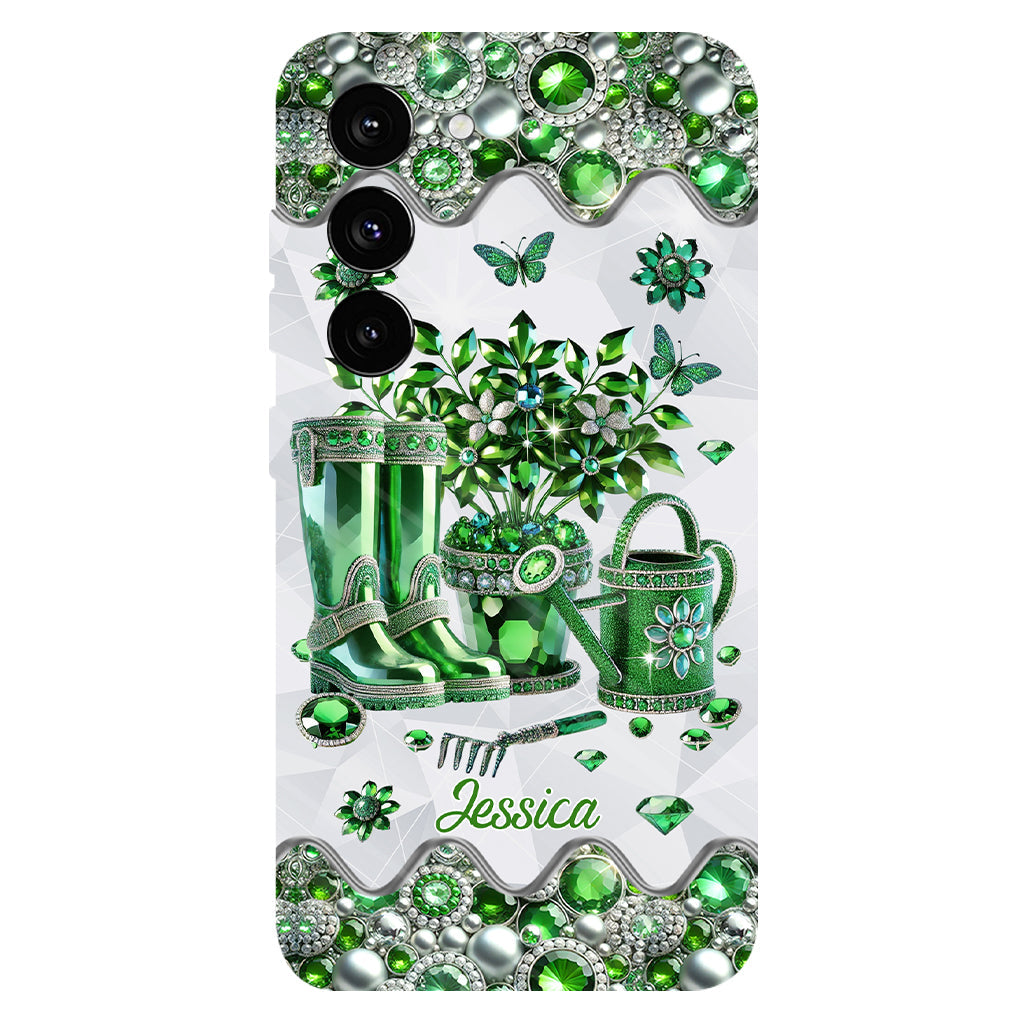 Einfach ein Mädchen, das Gartenarbeit liebt – Personalisierte Handyhülle mit Gartenmotiv