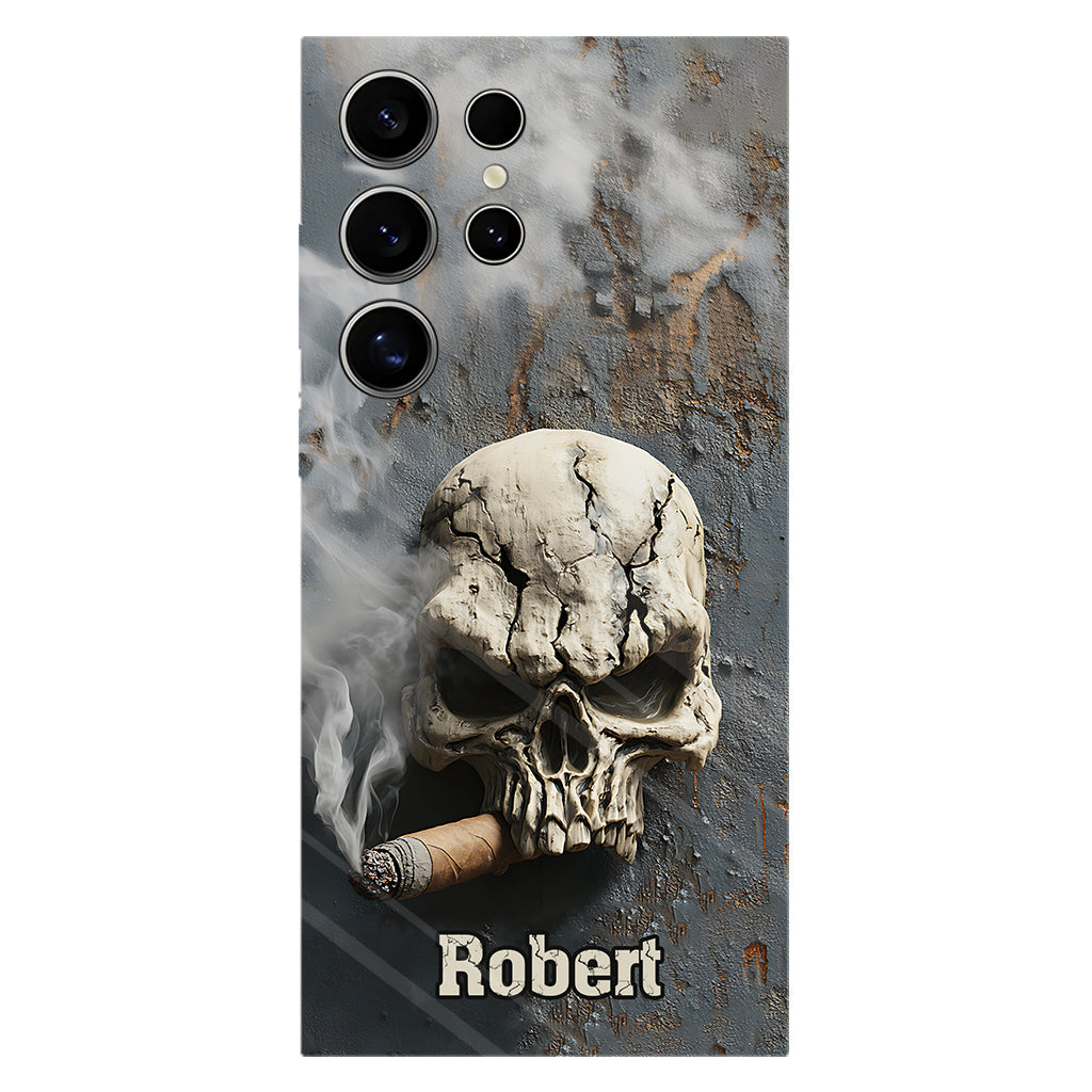 Skull Cigar - Personalized Skull Full Print Phone Case