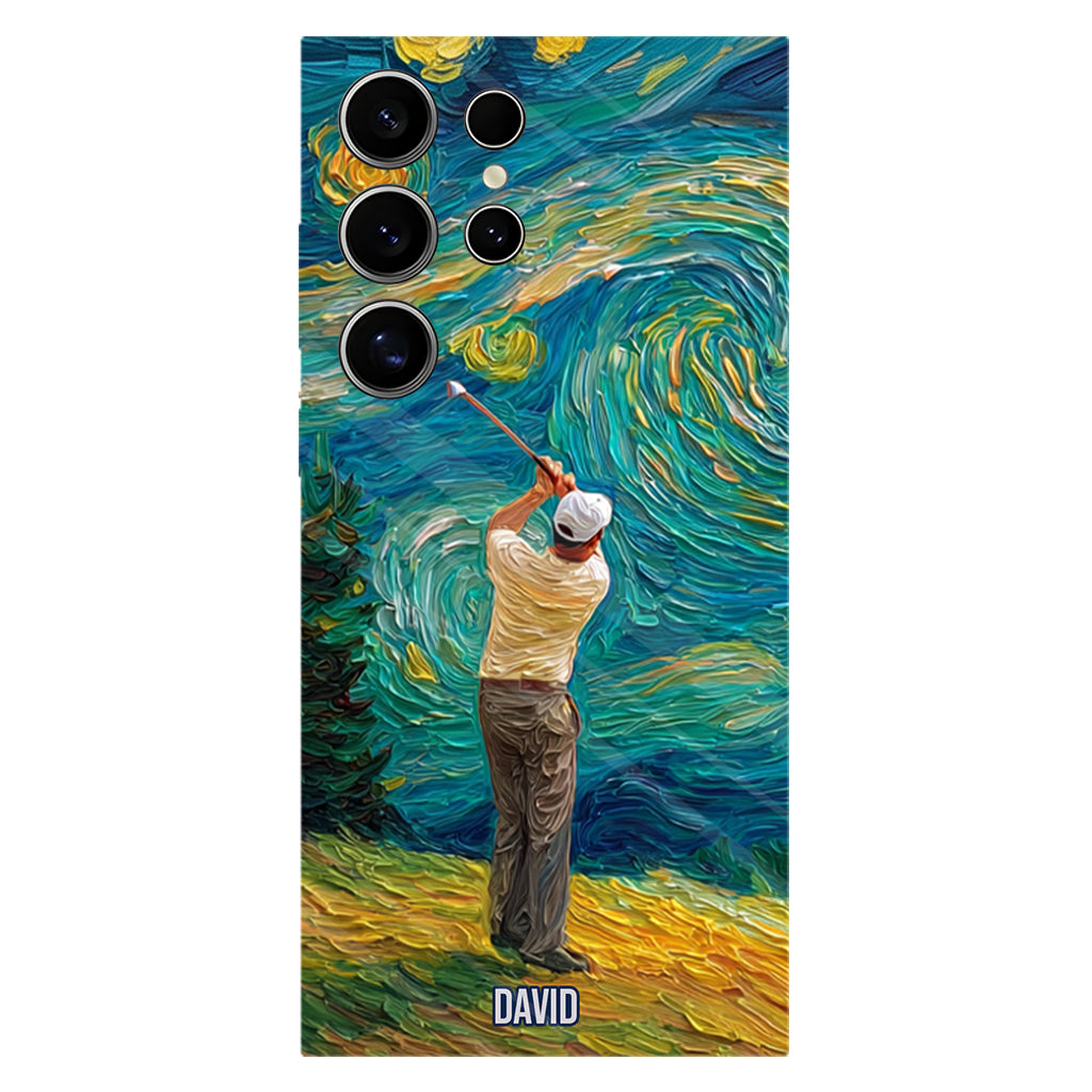 Golfing Under Starry Night - Personalized Golf Full Print Phone Case
