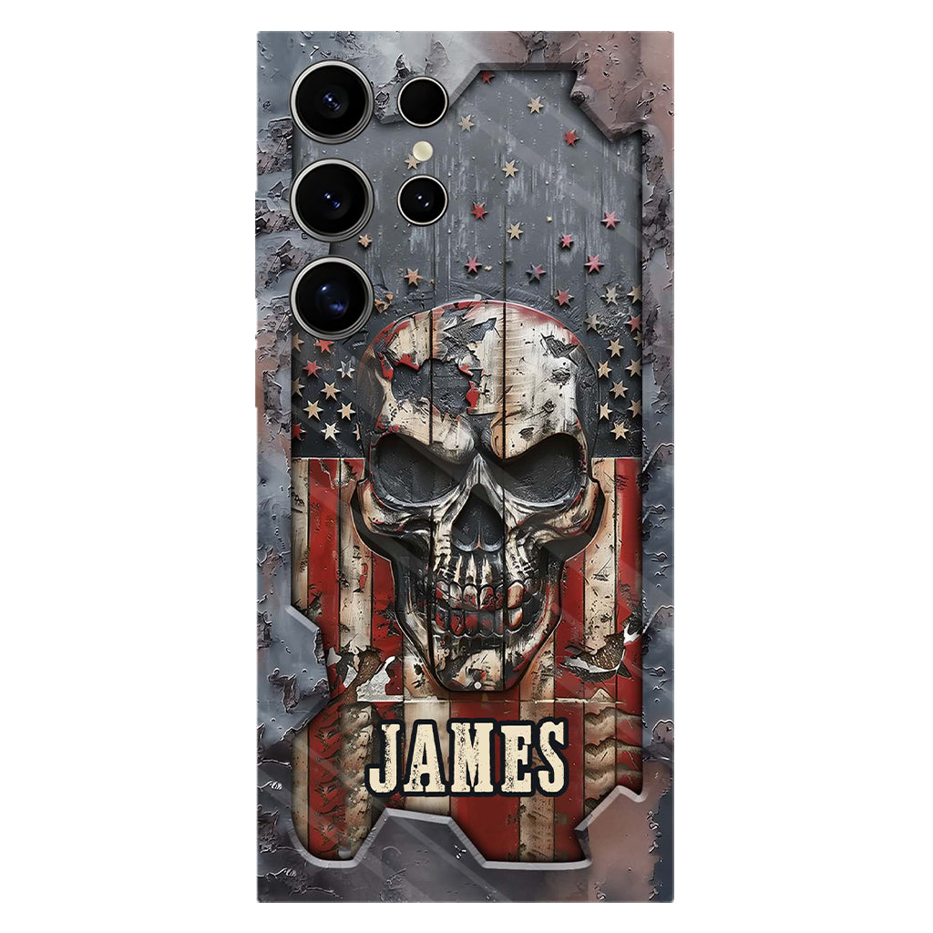 Patriotic Skull Lover - Personalized Skull Full Print Phone Case