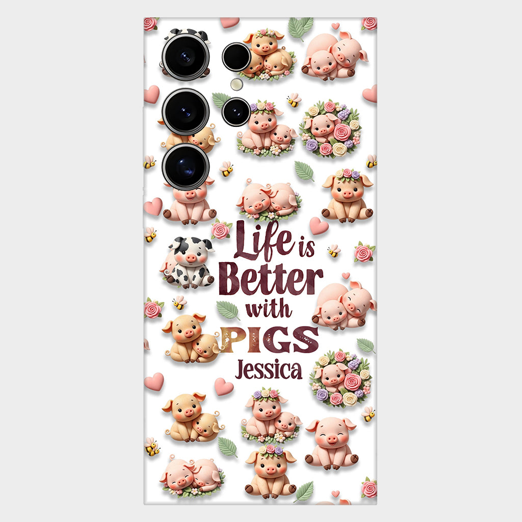 Just A Girl Who Loves Pigs - Personalized Pig Lover Full Print Phone Case
