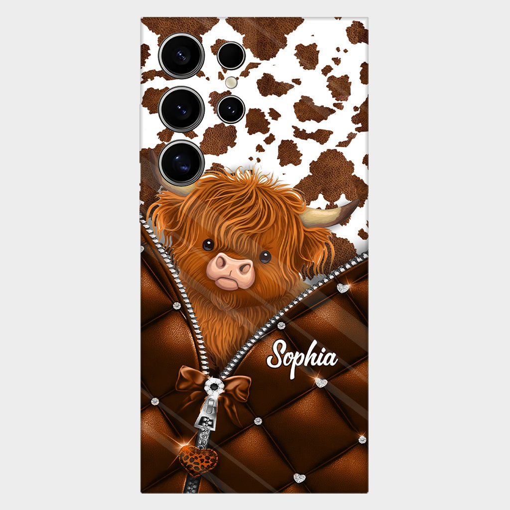 Cute Highland Cow - Personalized Highland Cow Full Print Phone Case