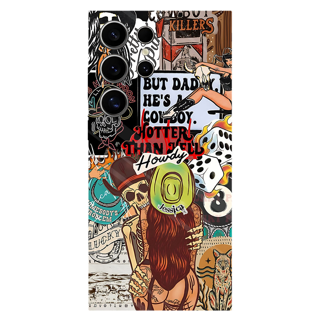 Howdy Cowgirl – Personalisierte Handyhülle mit Cowgirl-Vollbild