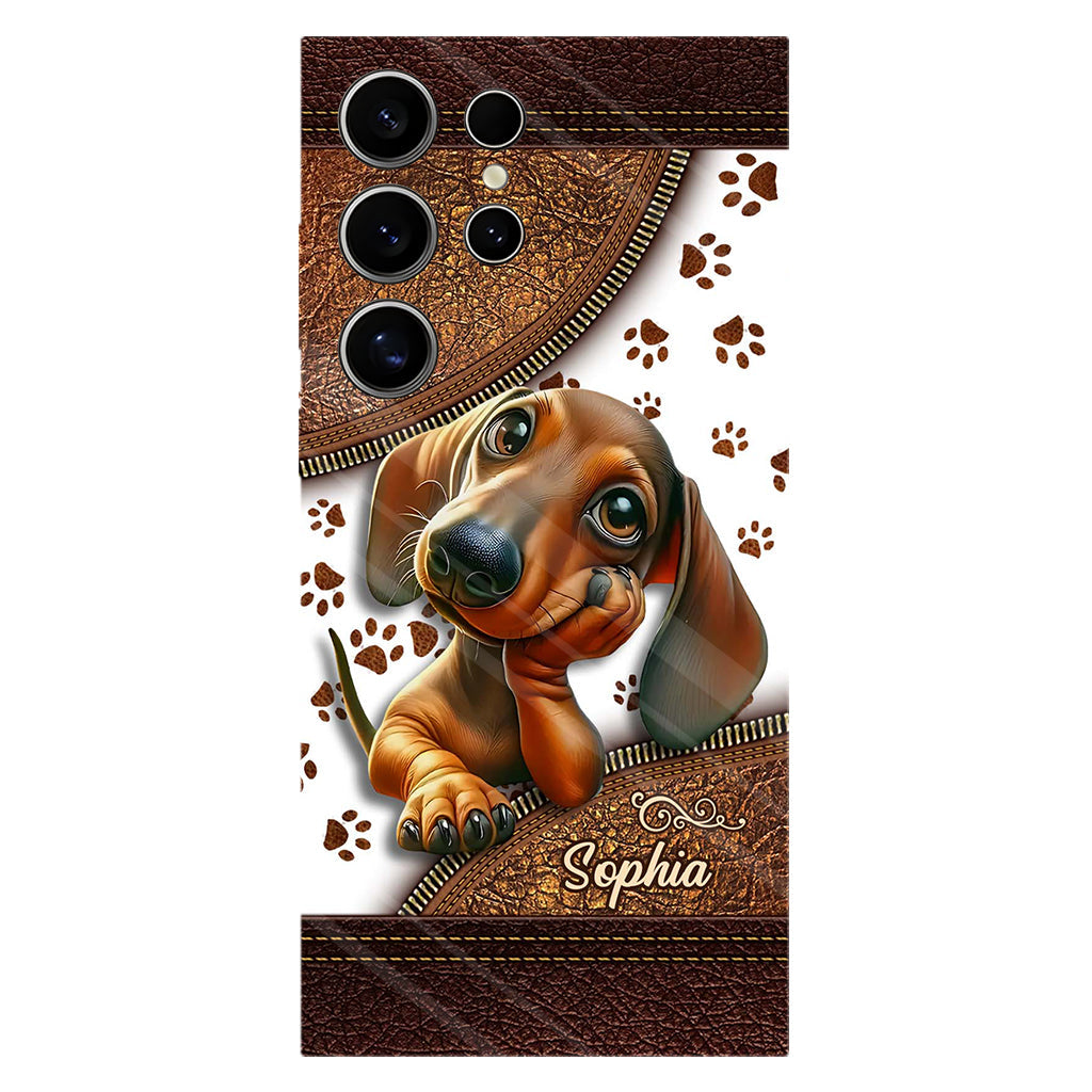 Cute Dachshund - Personalized Dog Full Print Phone Case