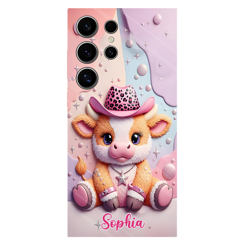 Niedliches Hochlandrind – Personalisierte Handyhülle mit Hochlandrind-Vollbild