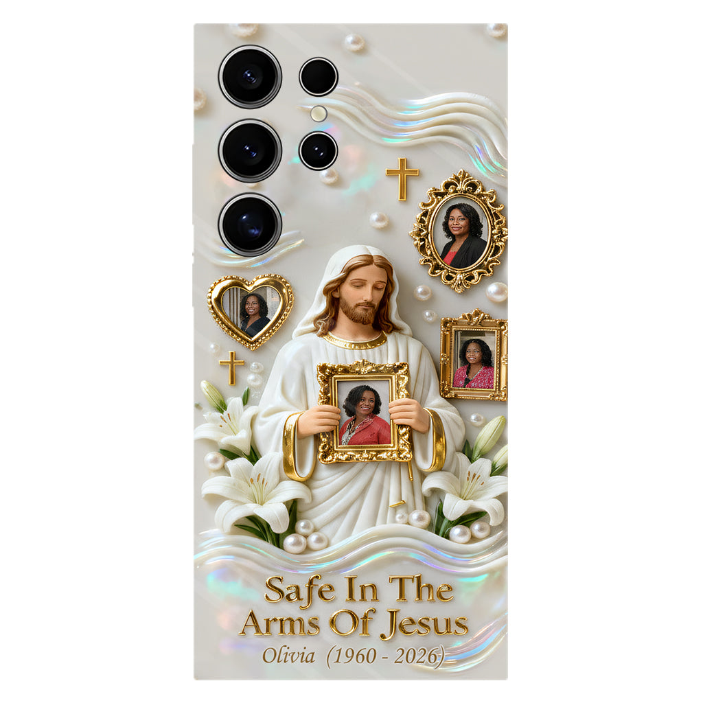 Save In The Arms Of Jesus - Personalized Memorial Full Print Phone Case