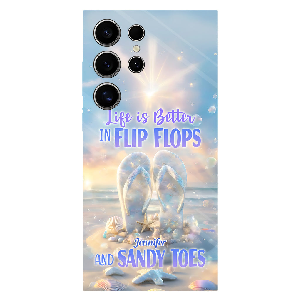 Life Is Better With Flipflops - Personalized Sea Lover Full Print Phone Case