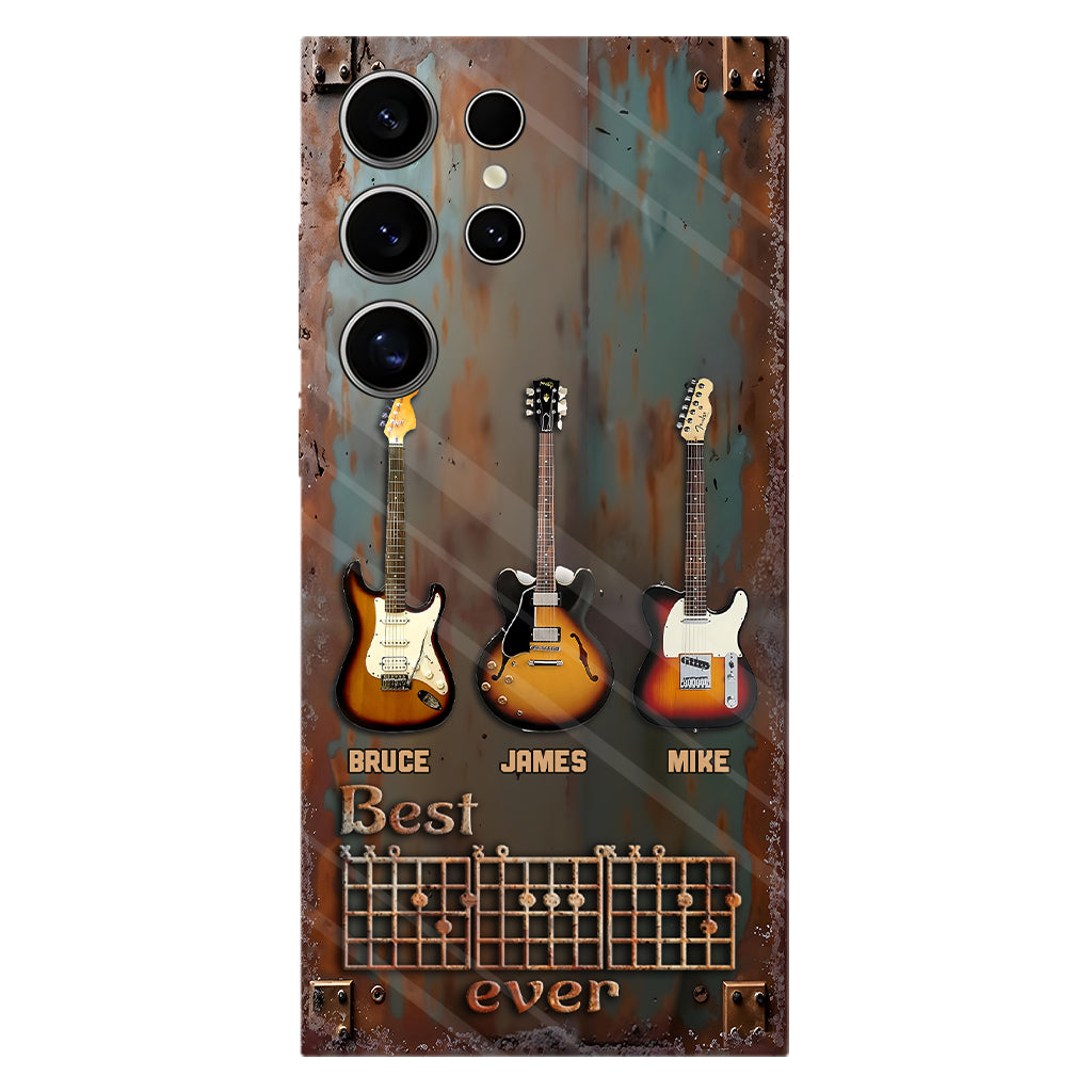 Der beste Gitarren-Papa aller Zeiten – Personalisierte Handyhülle mit Gitarren-Vollbild