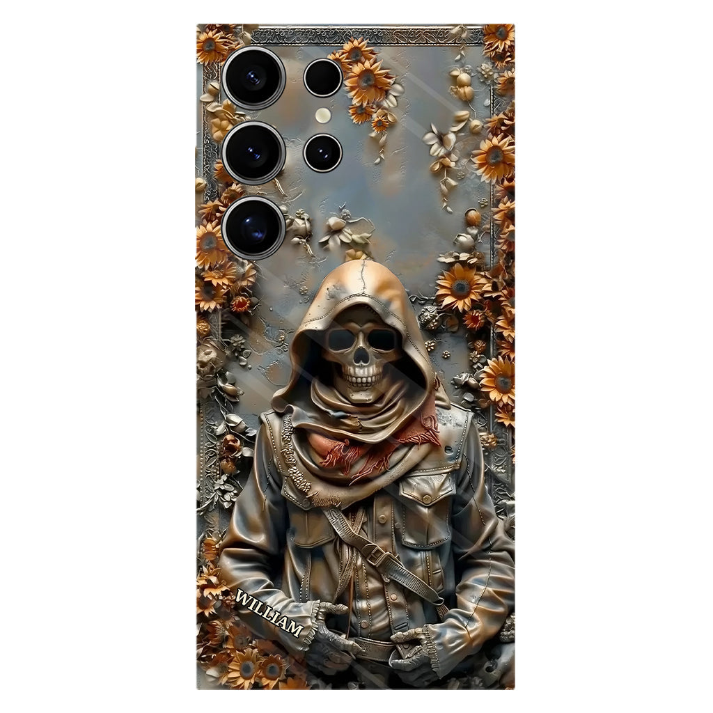 Vintage-Totenkopf – Personalisierte Handyhülle mit Totenkopf-Vollbild