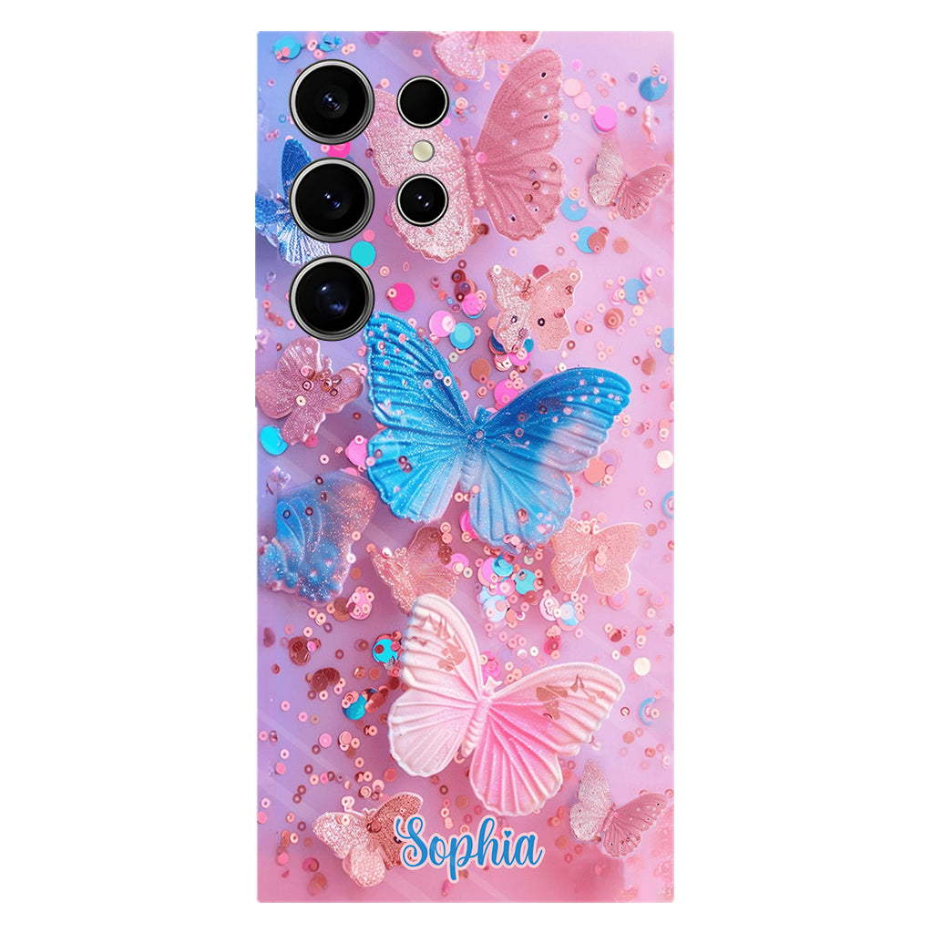 Sparkle Butterflies - Personalized Butterfly Full Print Phone Case