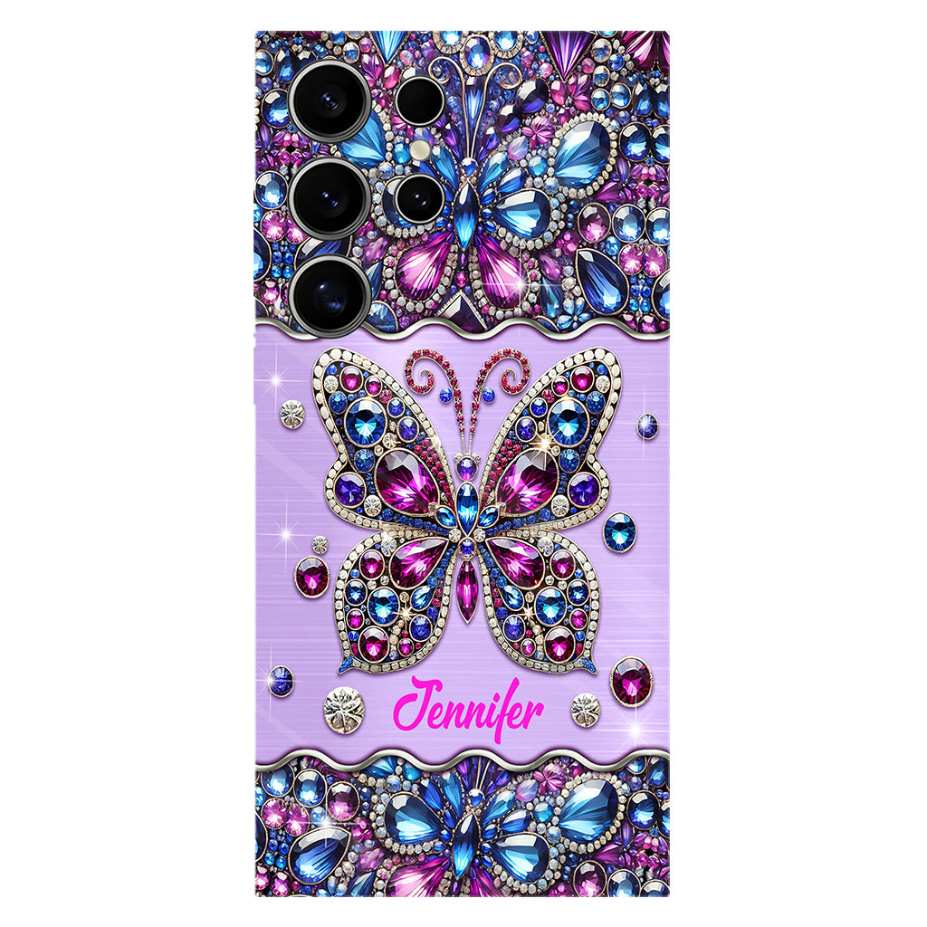 Sparkle Butterfly - Personalized Butterfly Full Print Phone Case