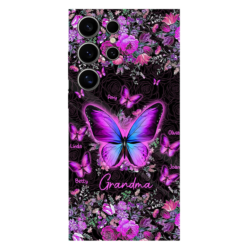 Grandma's Butterflies - Personalized Grandma Full Print Phone Case