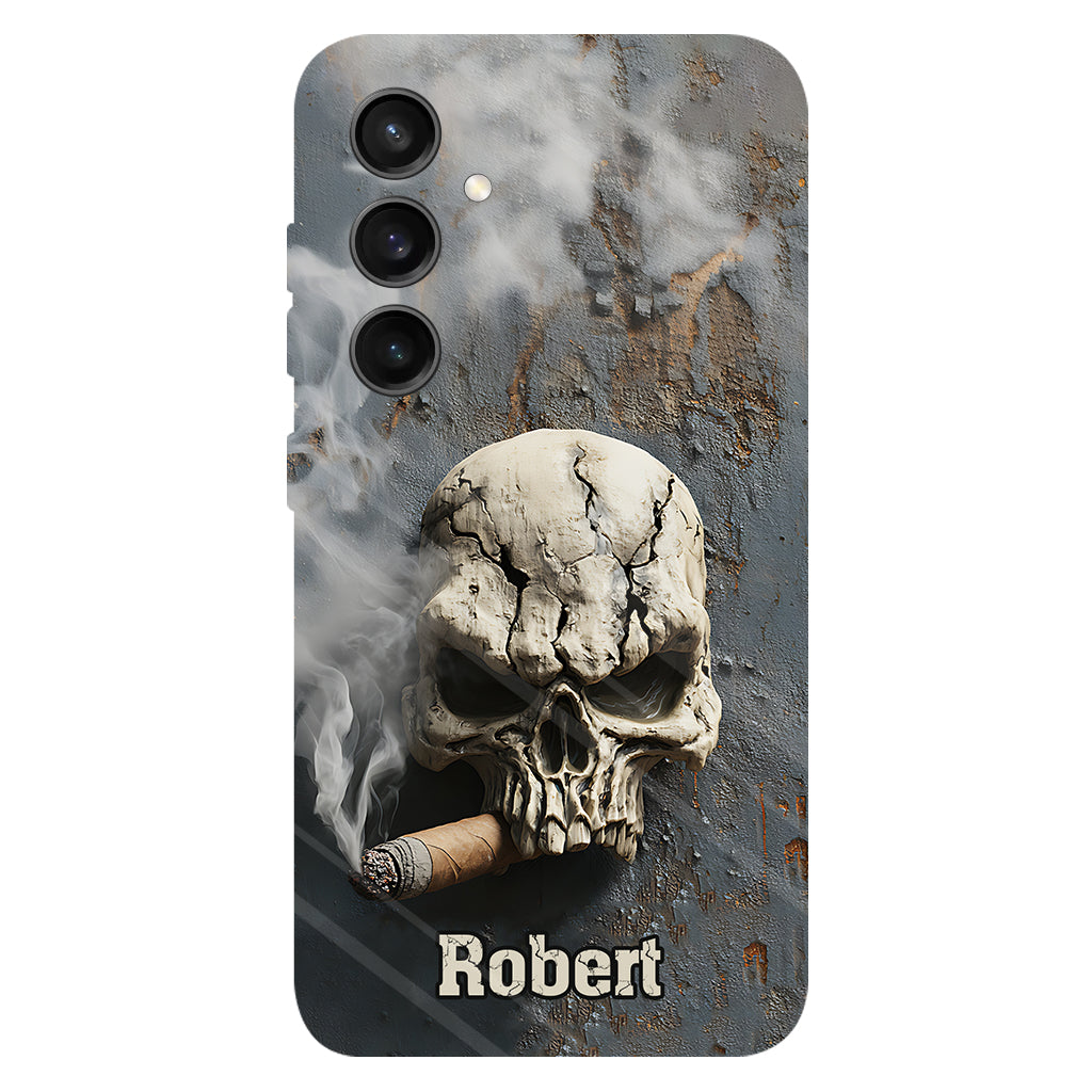 Skull Cigar - Personalized Skull Full Print Phone Case