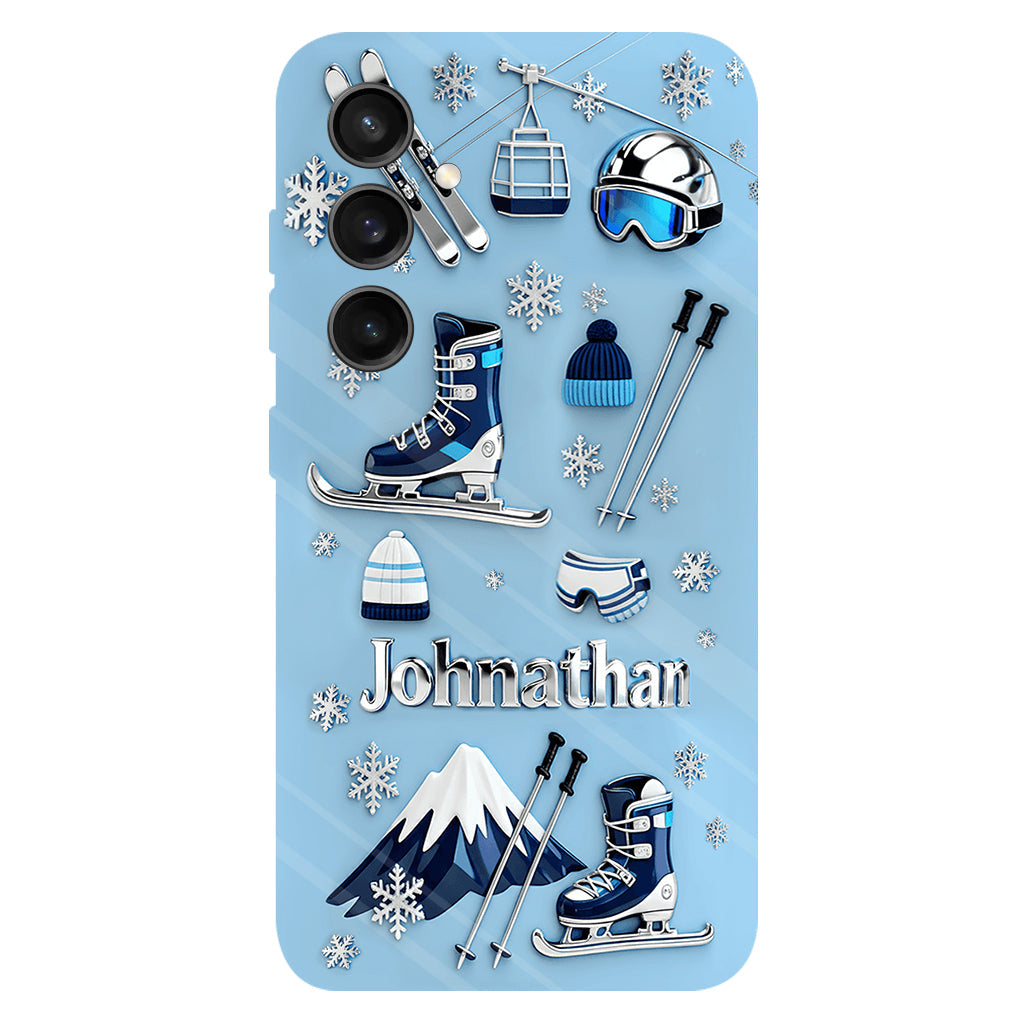 Skiing Makes Me Happy - Personalized Skiing Full Print Phone Case