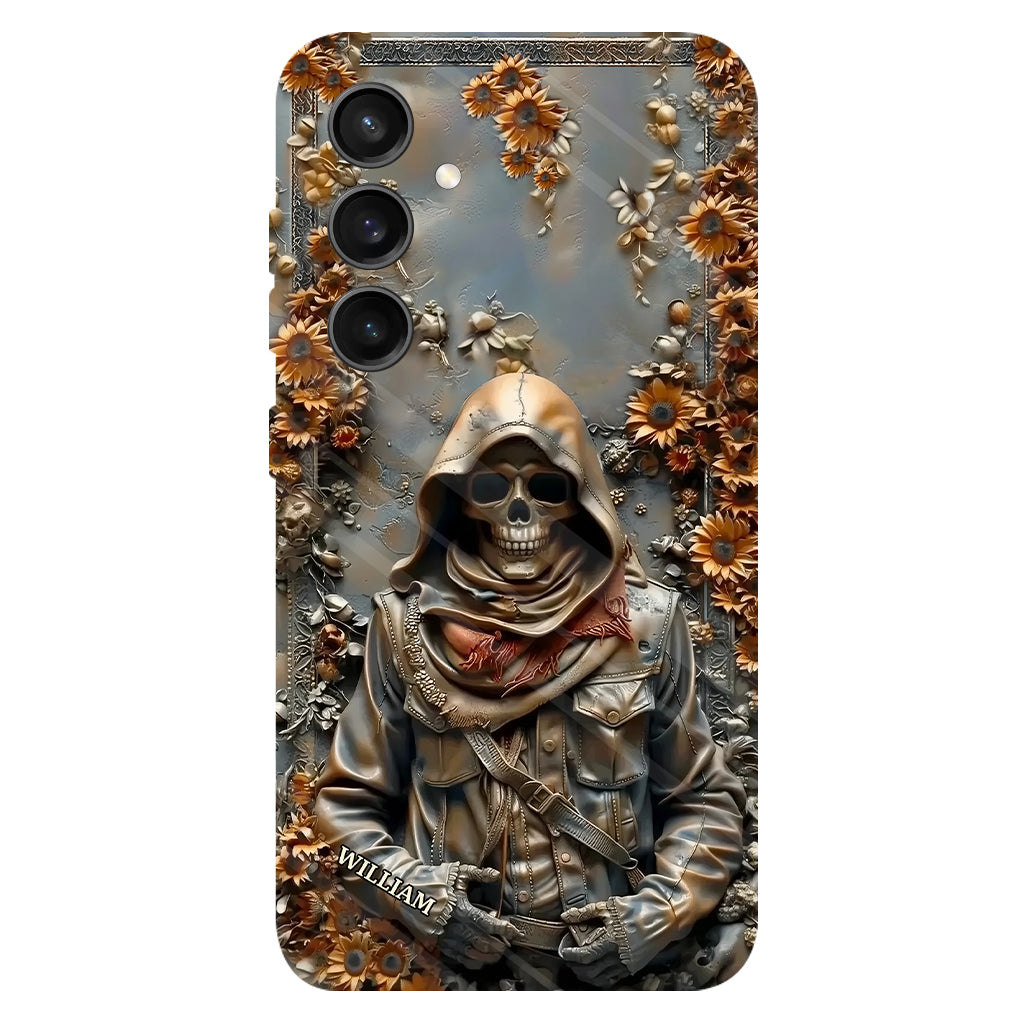 Vintage-Totenkopf – Personalisierte Handyhülle mit Totenkopf-Vollbild