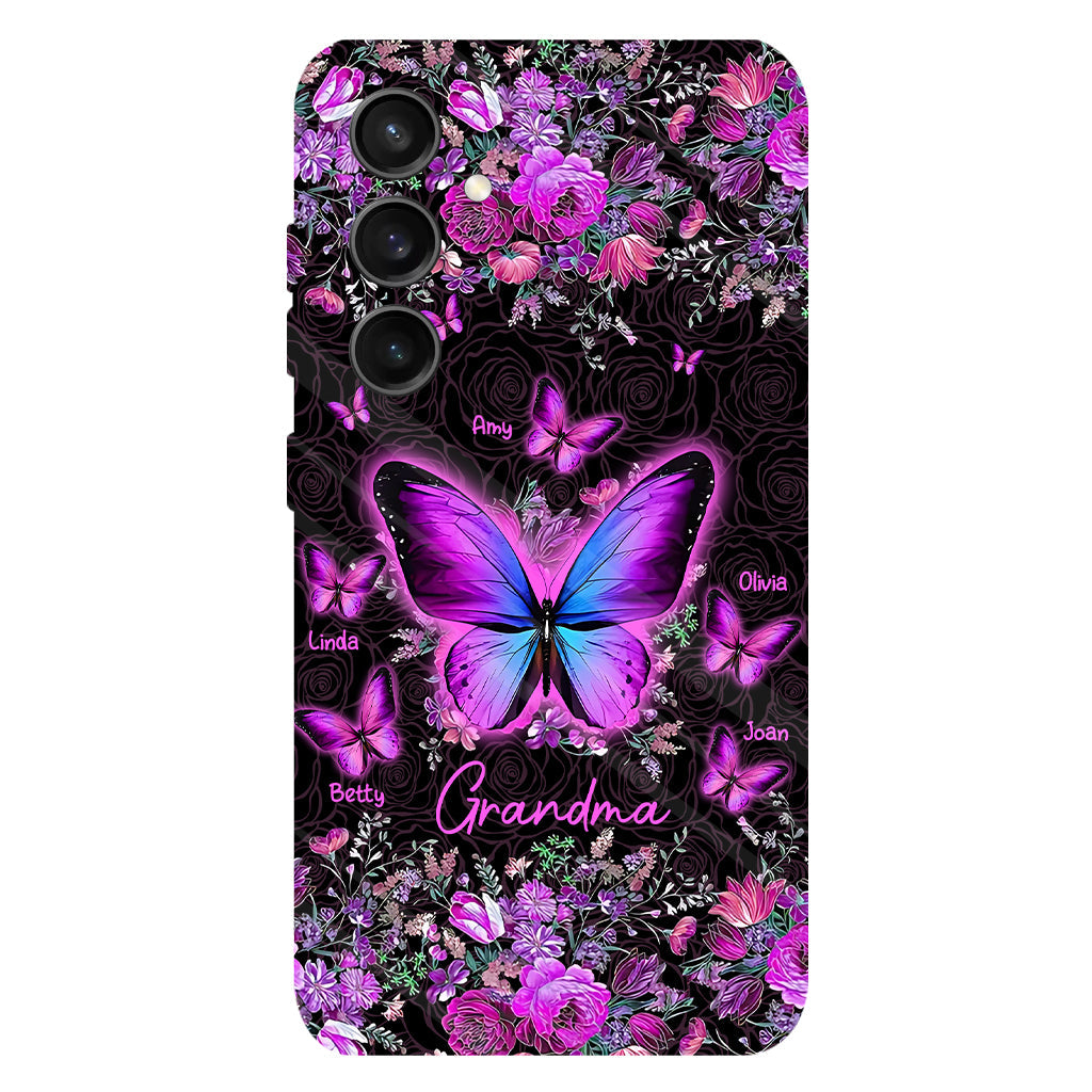 Grandma's Butterflies - Personalized Grandma Full Print Phone Case