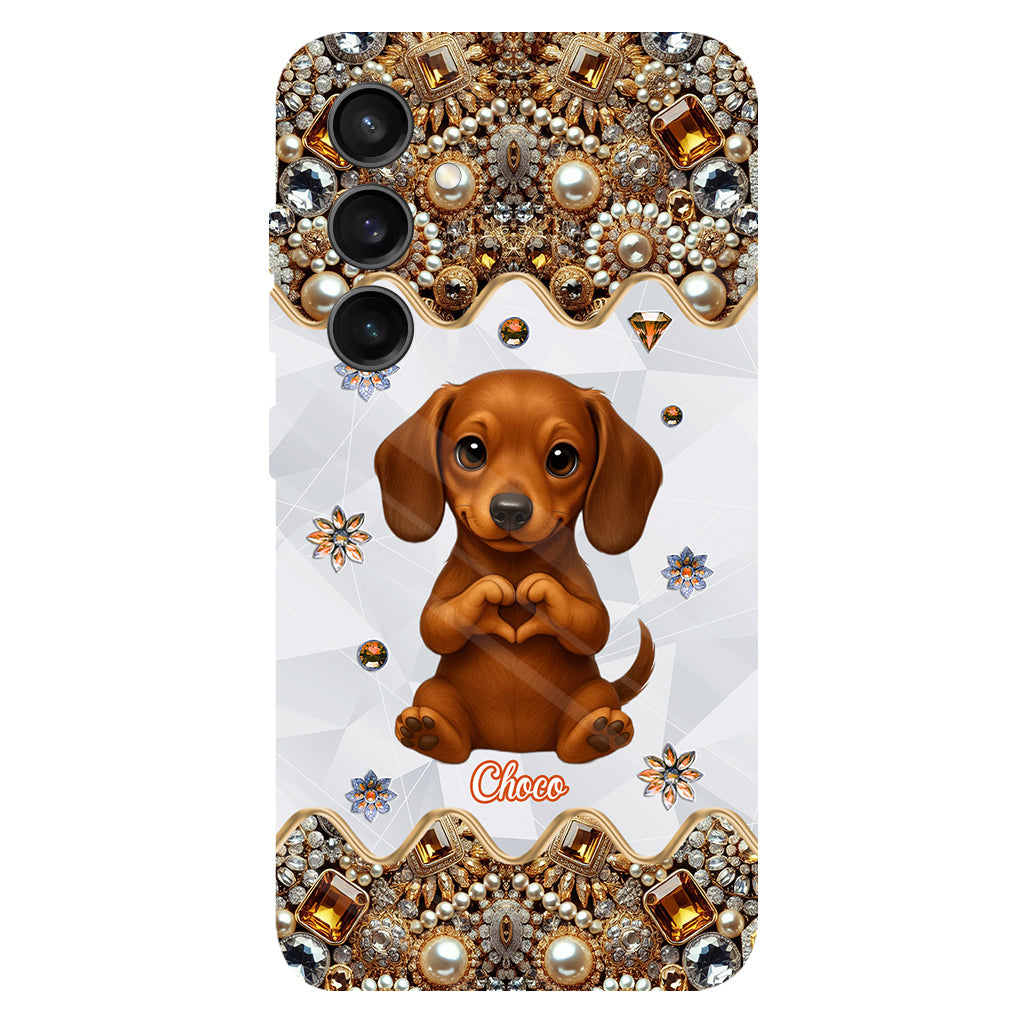 Puppy/ Kitty Makes Heart Hands - Personalized Dog Full Print Phone Case