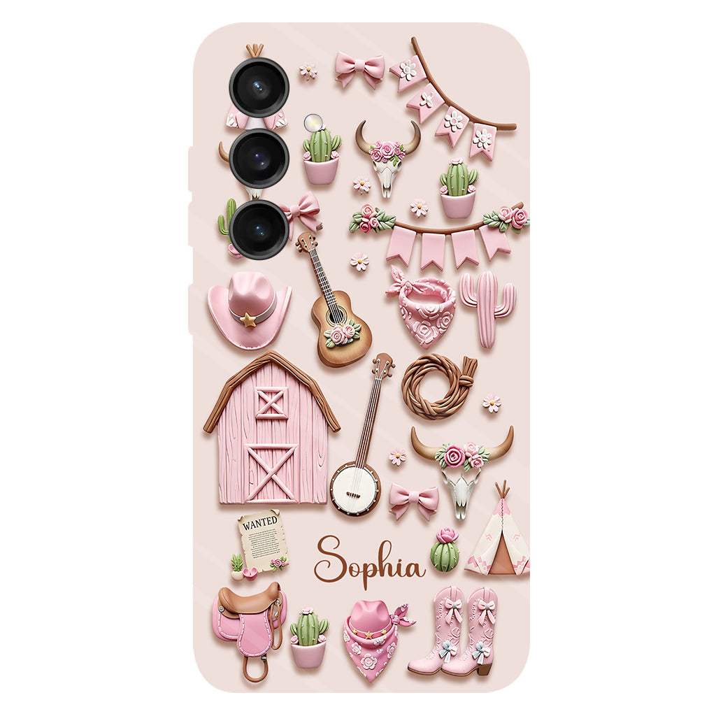 Pink Cowgirl - Personalized Cowgirl Full Print Phone Case