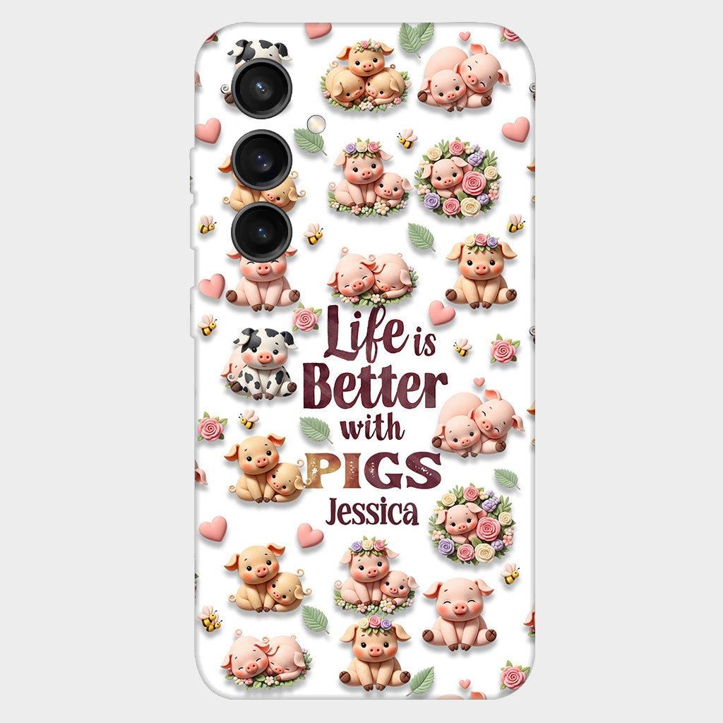 Just A Girl Who Loves Pigs - Personalized Pig Lover Full Print Phone Case