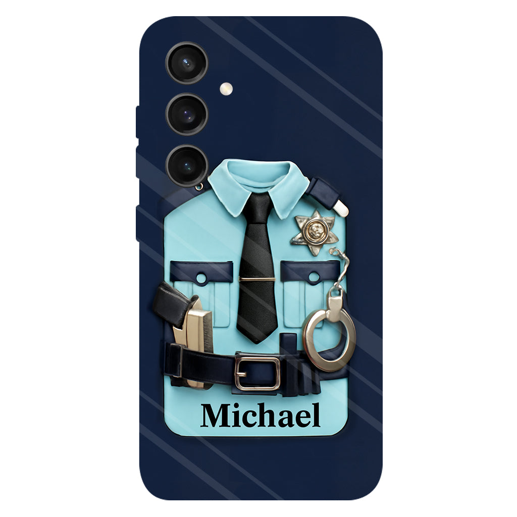 Officer, Police Uniform, Badge and Handcuffs - Personalized Police Officer Full Print Phone Case
