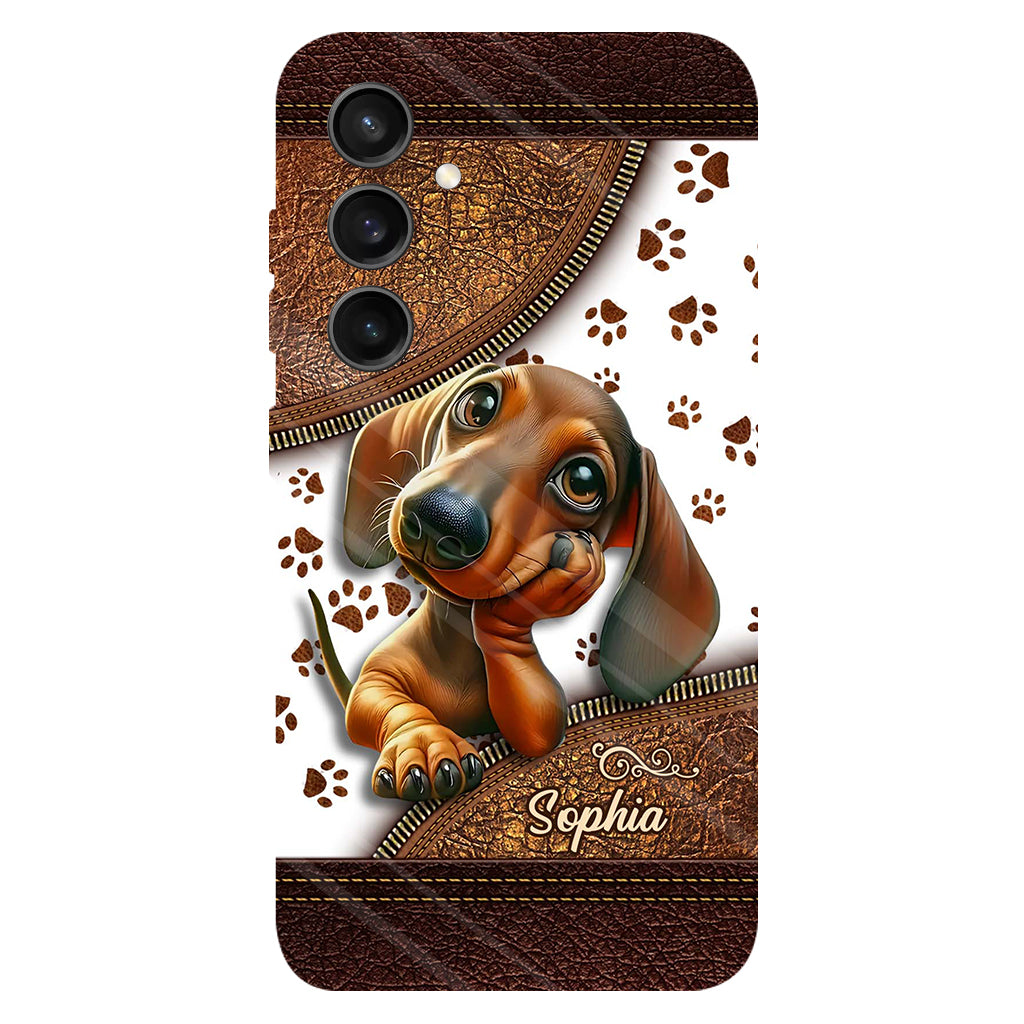 Cute Dachshund - Personalized Dog Full Print Phone Case