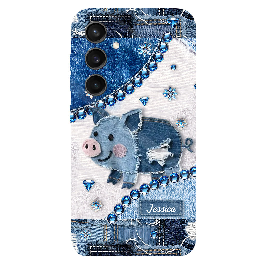 Niedliches Schwein – Personalisierte Handyhülle für Schweineliebhaber mit Volldruck