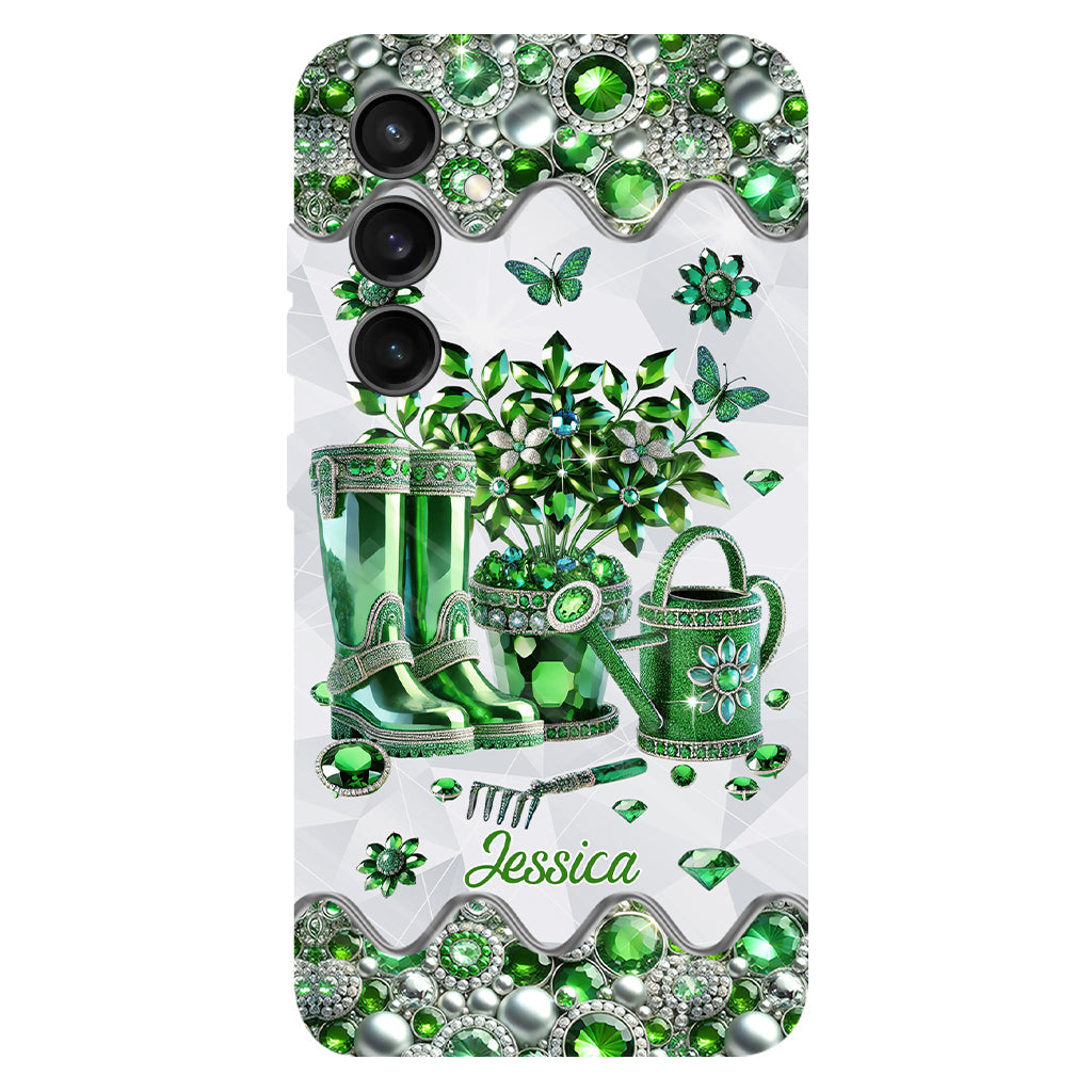 Einfach ein Mädchen, das Gartenarbeit liebt – Personalisierte Handyhülle mit Gartenmotiv