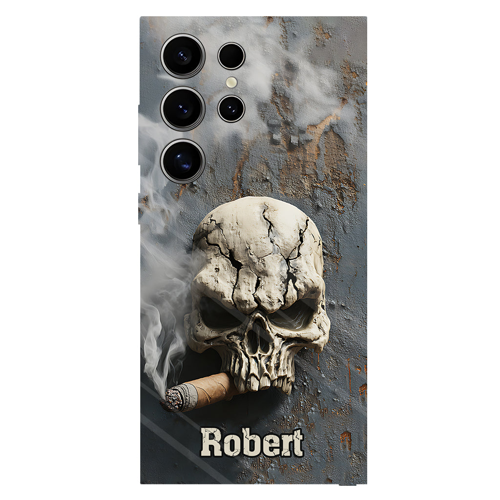 Skull Cigar - Personalized Skull Full Print Phone Case