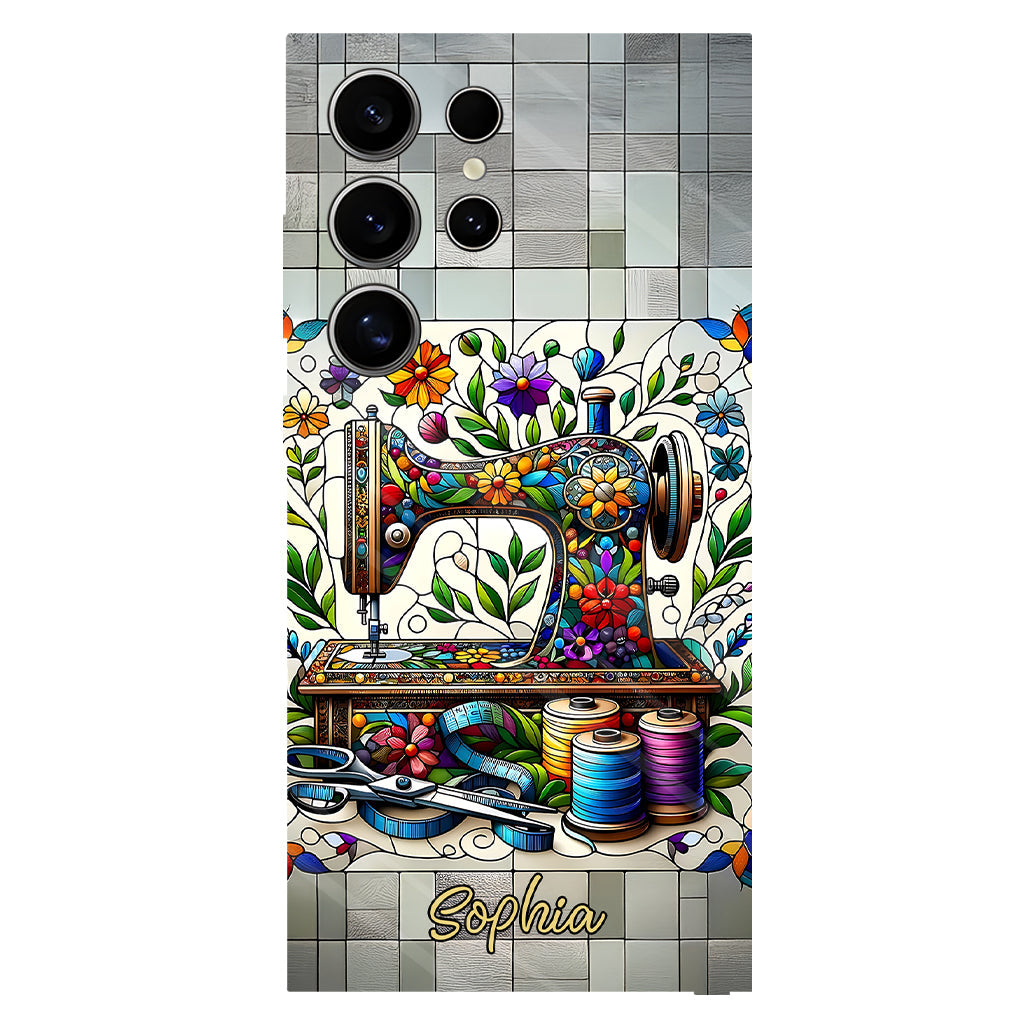 Ich liebe Nähen – Personalisierte Handyhülle mit Nähmotiv