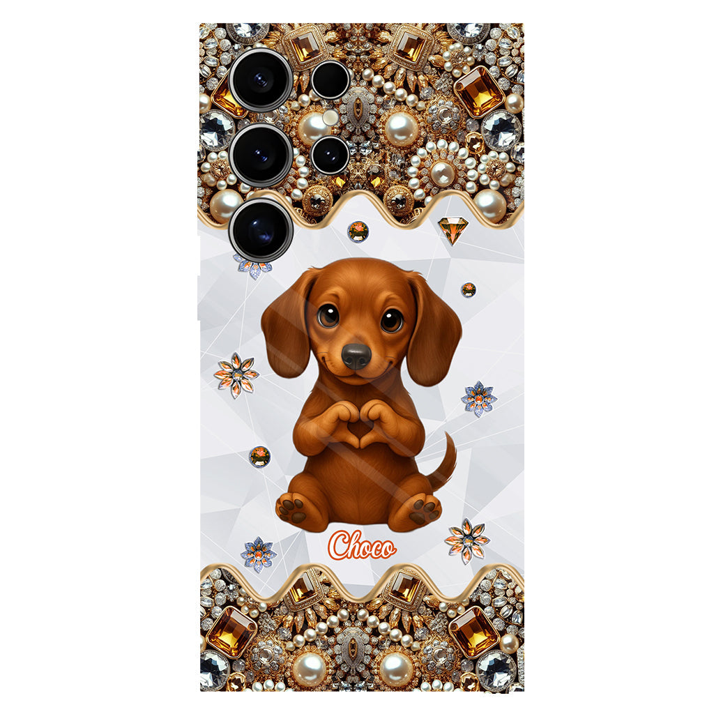 Puppy/ Kitty Makes Heart Hands - Personalized Dog Full Print Phone Case