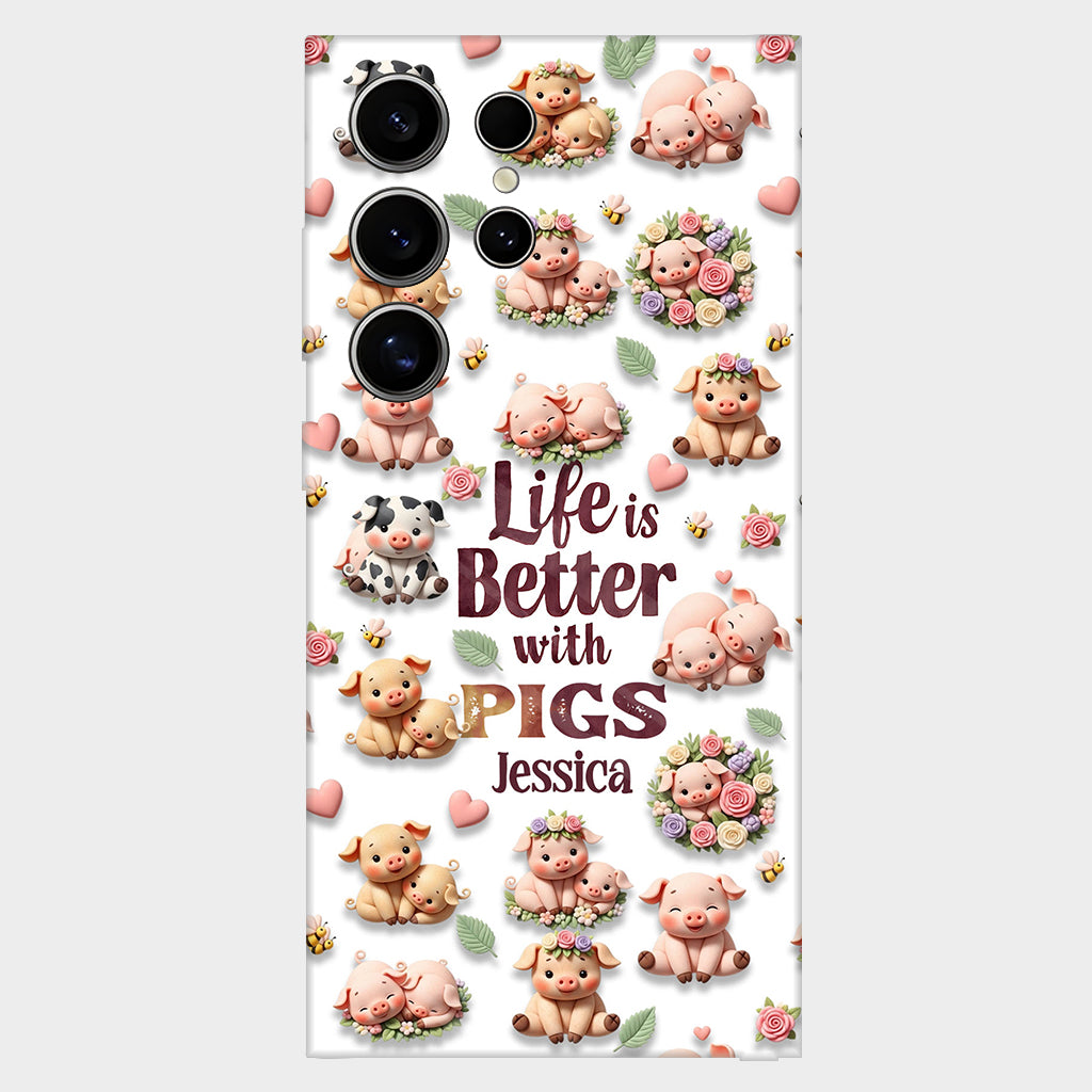 Just A Girl Who Loves Pigs - Personalized Pig Lover Full Print Phone Case