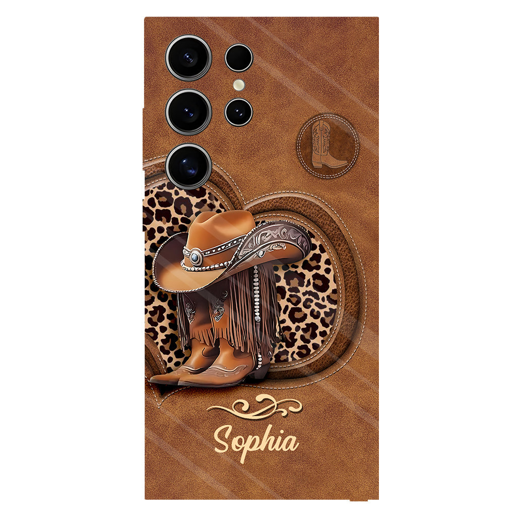 Cowgirl-Stiefel – Personalisierte Handyhülle mit Cowgirl-Vollprint