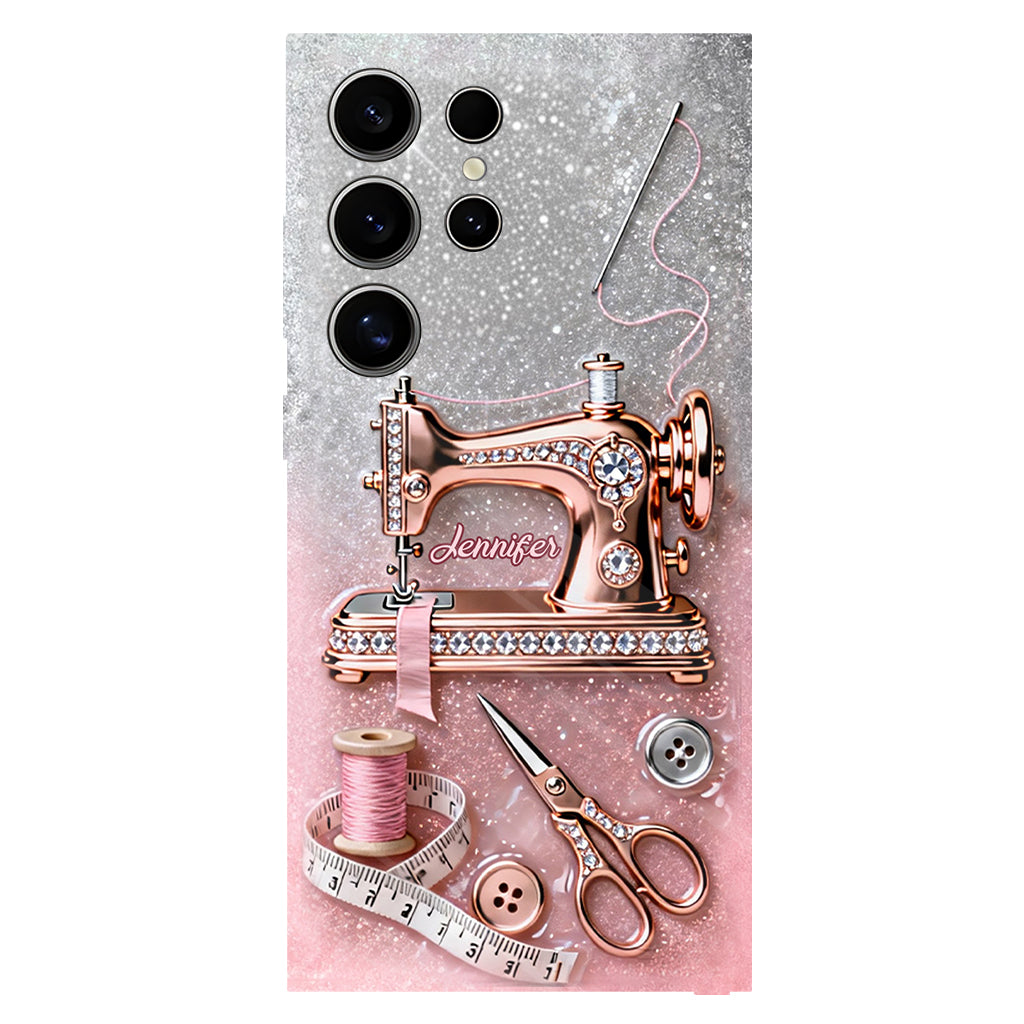 Ich liebe Nähen – Personalisierte Handyhülle mit Nähmotiv