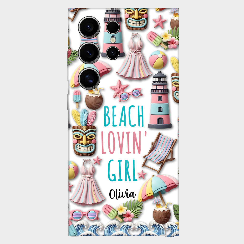 Strandliebhaberin – Personalisierte Handyhülle mit Meeresmotiv