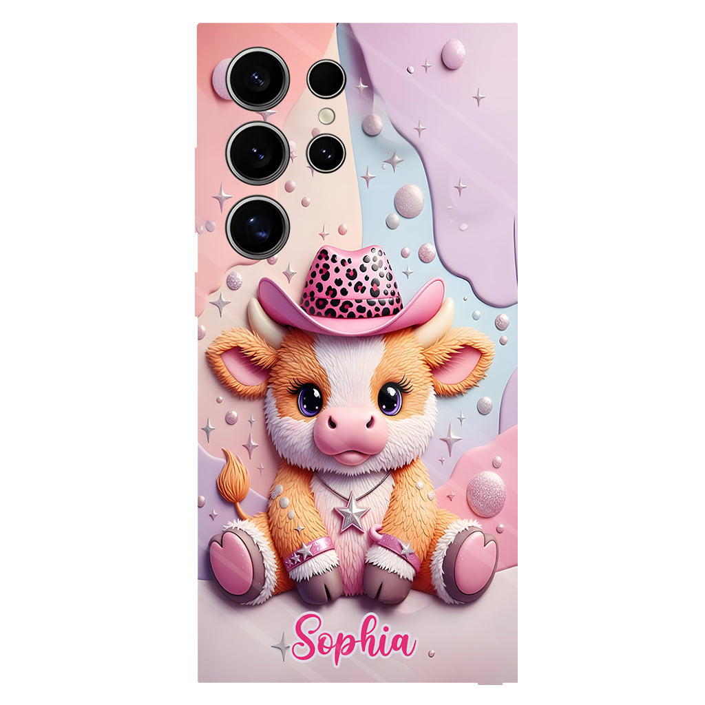 Niedliches Hochlandrind – Personalisierte Handyhülle mit Hochlandrind-Vollbild