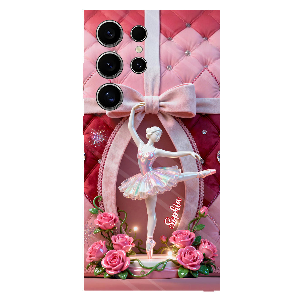 Einfach ein Mädchen, das gerne tanzt – Personalisierte Handyhülle mit Ballett-Vollbild