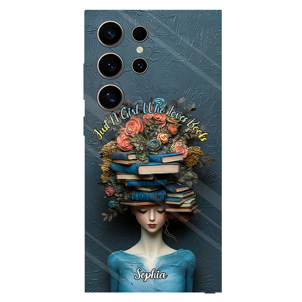 Einfach ein Mädchen, das Bücher liebt – personalisierte Handyhülle mit Buchmotiv