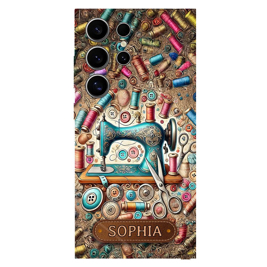 Ich liebe Nähen – Personalisierte Handyhülle mit Nähmotiv