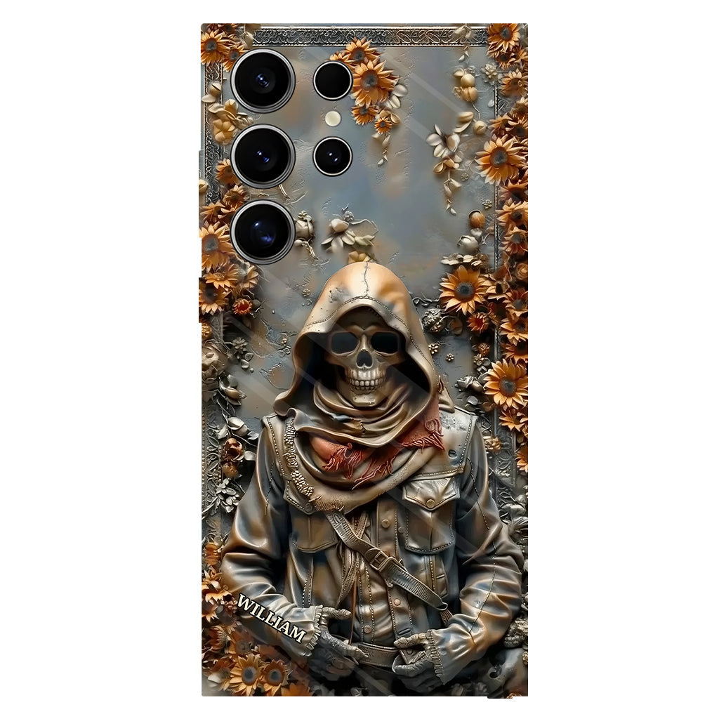 Vintage-Totenkopf – Personalisierte Handyhülle mit Totenkopf-Vollbild