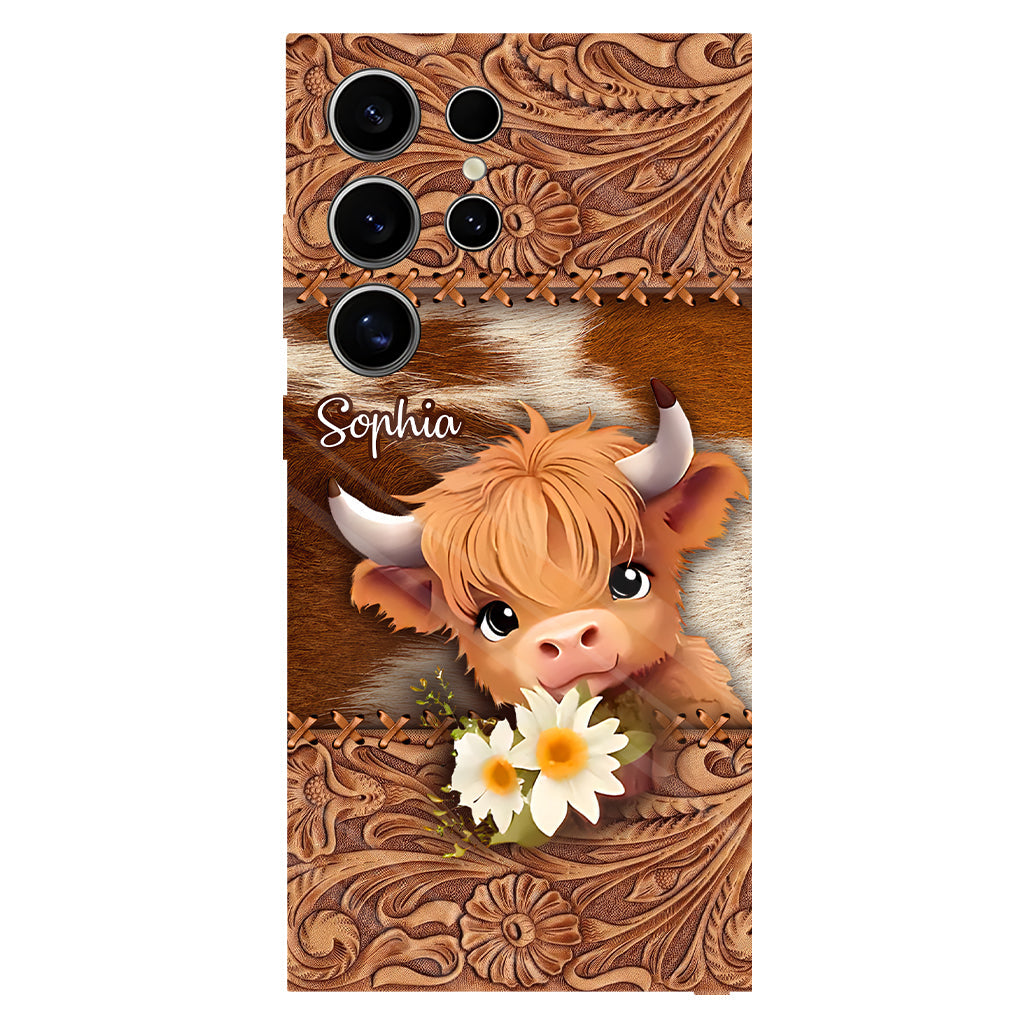 Cute Highland Cow - Personalized Full Print Phone Case