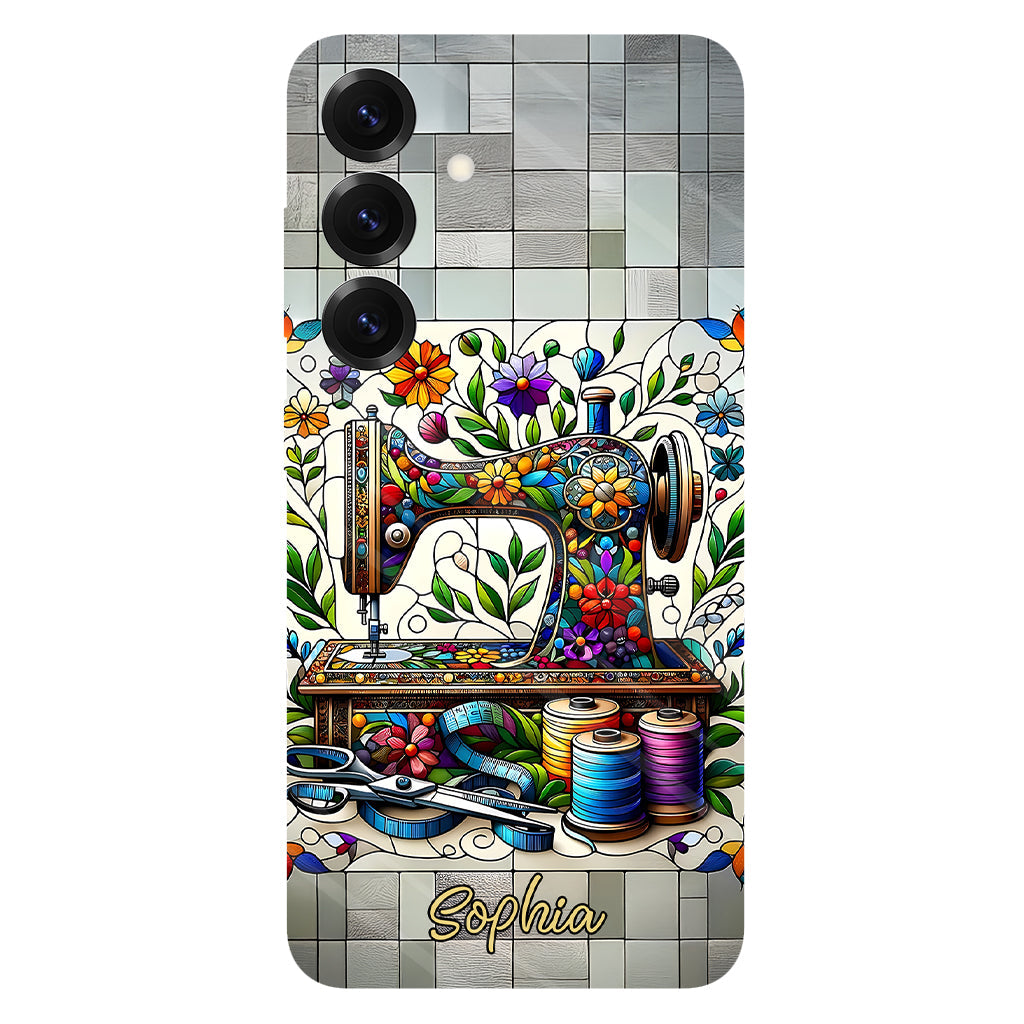 Ich liebe Nähen – Personalisierte Handyhülle mit Nähmotiv