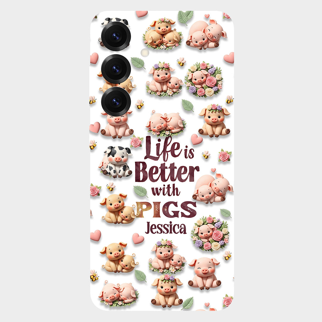 Just A Girl Who Loves Pigs - Personalized Pig Lover Full Print Phone Case