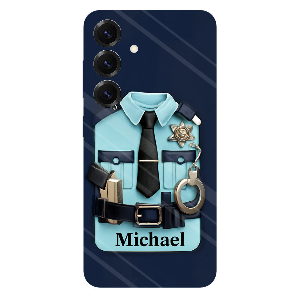 Officer, Police Uniform, Badge and Handcuffs - Personalized Police Officer Full Print Phone Case