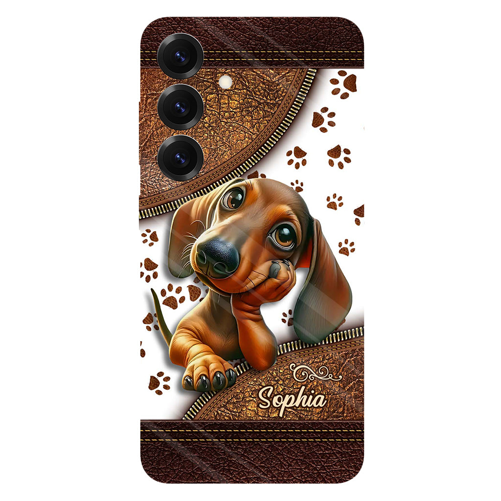 Cute Dachshund - Personalized Dog Full Print Phone Case